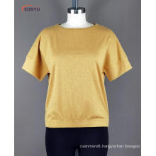 Ladie's dropped shoulder sleeve with round neck t-shirt